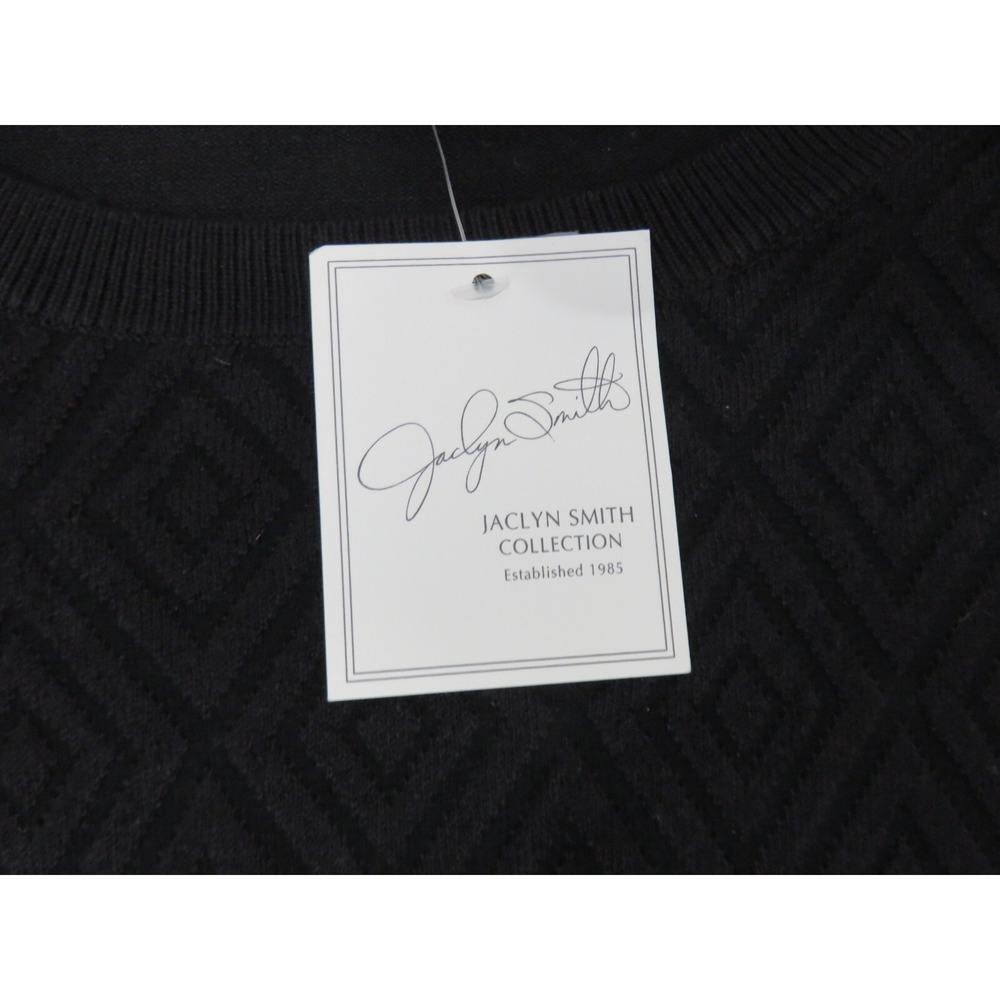 Jaclyn Smith Collection Black Diamond Textured Knit Sweater XXL 3/4 Sleeve NEW - Picture 5 of 12